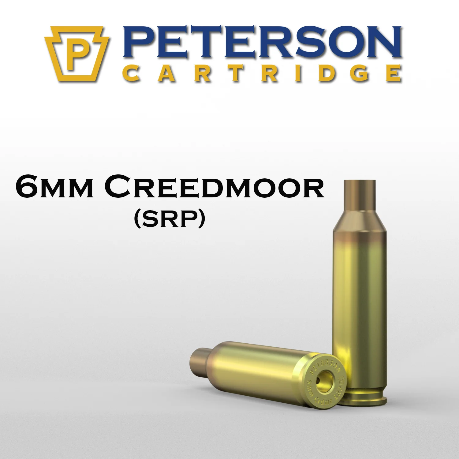 (image for) Peterson Cartridge 6mm Creedmoor SRP Unprimed Brass 50ct